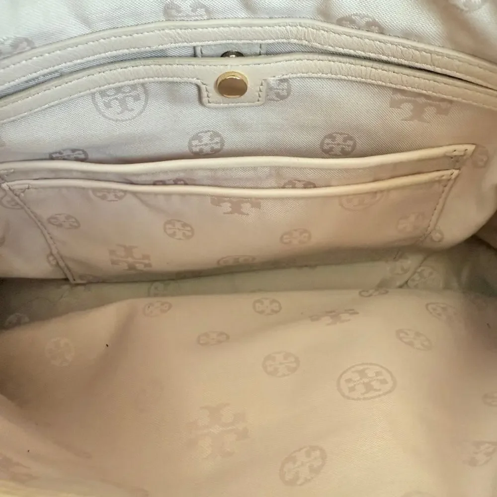 TORY BURCH Quilted‎ Leather Chain Tote Bag Pink Shoulder Purse Classic Luxury